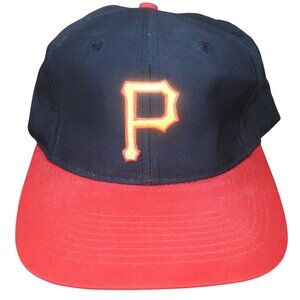 Vintage 90s Pittsburgh Pirates Twins Enterprise Snapback Hat Red Brim NWOT